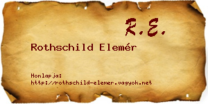 Rothschild Elemér névjegykártya